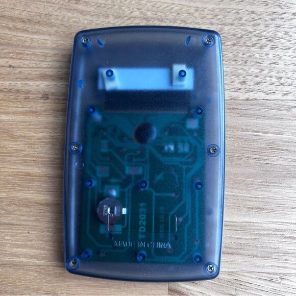 Translucent Blue Pocket Calculator 4 5/8" x 2 7/8" x 3/8" - Picture 2 of 2